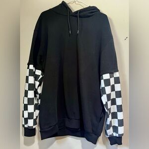 Black and white checkered hoodie